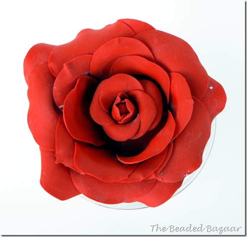 Polymer clay rose: The Beaded Bazaar